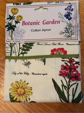 🆕 Samuel Lamont NWT all cotton full bib apron floral botanical garden pocket